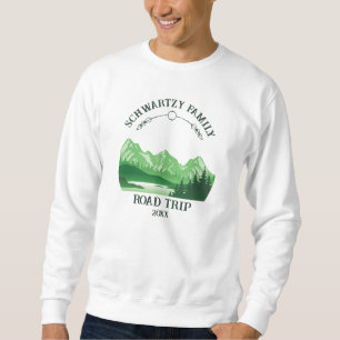 Vintager Berg Sonnenuntergang Außensee Retreat Grü Sweatshirt