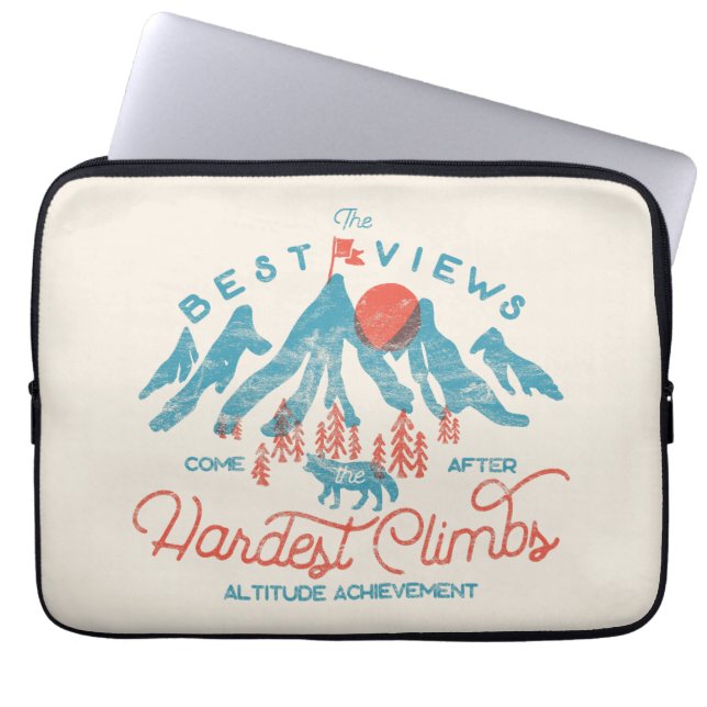 Vintager BergWolf Klettern Wandern im Freien Laptopschutzhülle (Vorderseite)