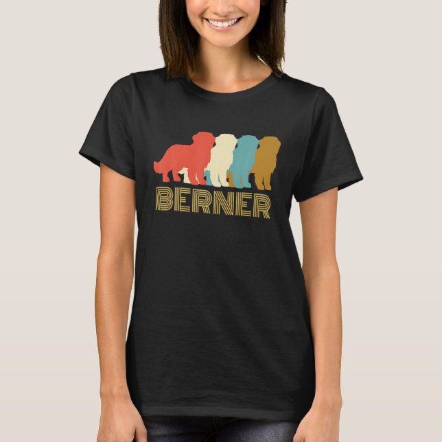 Vintager Berner Hund I Liebe T-Shirt (Vorderseite)