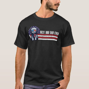 Vintager Best Dog Vater je Havanese American Flag T-Shirt