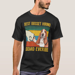 Vintager bester Basset Hound Vater für Papa je to T-Shirt