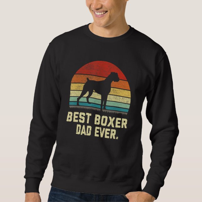 Vintager bester Boxer Vater je Hund Sweatshirt (Vorderseite)