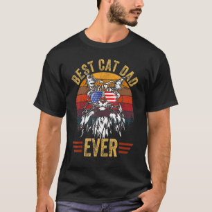 Vintager bester Cat Vater je Brille Retro Fathers  T-Shirt