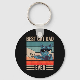Vintager bester Cat Vater je Bump Faustfick Tag Ca Schlüsselanhänger