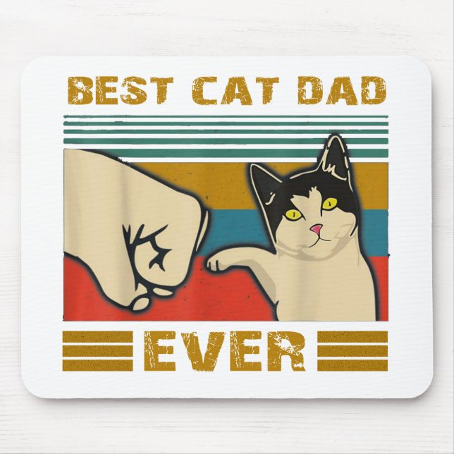 Vintager bester Cat Vater je Bump Fit Mousepad (Vorne)