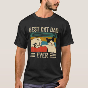 Vintager bester Cat Vater je Bump Fit Retro Vater T-Shirt