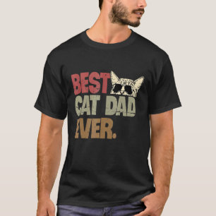 Vintager bester Cat Vater je Cool Katzen Papa Vate T-Shirt