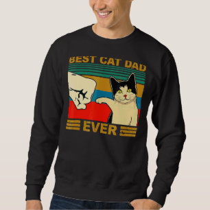 Vintager bester Cat Vater je Faustblase Vatertag Sweatshirt