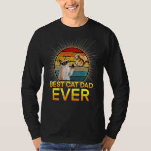 Vintager bester Cat Vater je Katze Daddy Vatertag T-Shirt