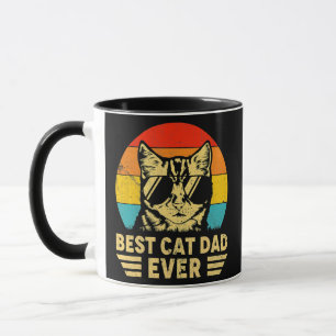 Vintager bester Cat Vater je Retro Vatertag Gesche Tasse