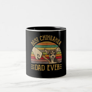 Vintager bester Chihuahua-Vater je Sonnenuntergang Zweifarbige Tasse