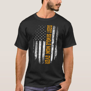 Vintager bester Single Mama je Flag American Mothe T-Shirt