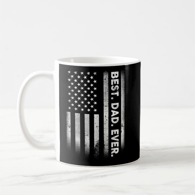 Vintager bester Vater je amerikanische Flagge beän Kaffeetasse (Links)