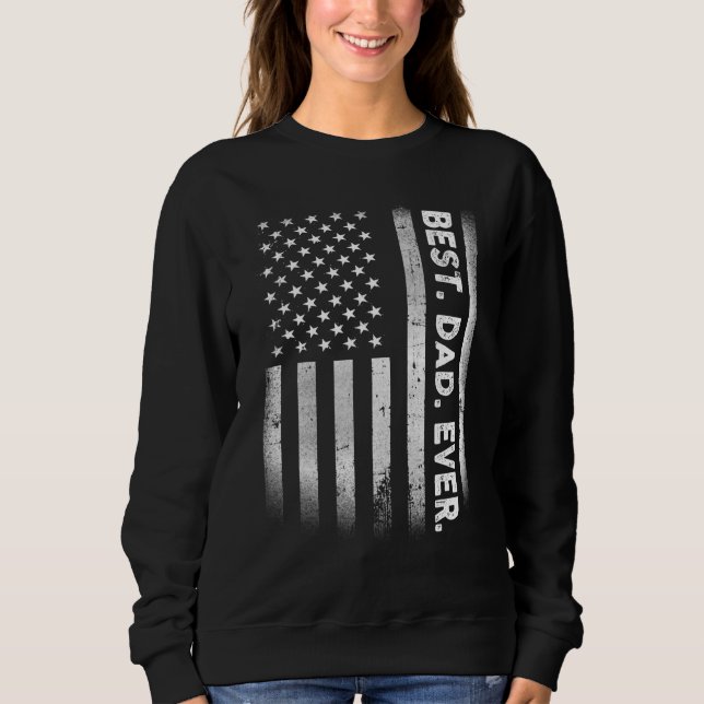 Vintager bester Vater je amerikanische Flagge beän Sweatshirt (Vorderseite)