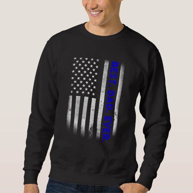 Vintager bester Vater je amerikanische Flagge beän Sweatshirt (Vorderseite)