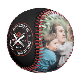 Vintager bester Vater je Personalisiertes Foto-Bat Baseball