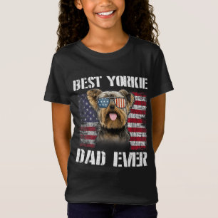 Vintager bester Yorkie-Vater je Flag für Haustier- T-Shirt