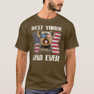 Vintager bester Yorkie-Vater je Flag für Haustiere T-Shirt