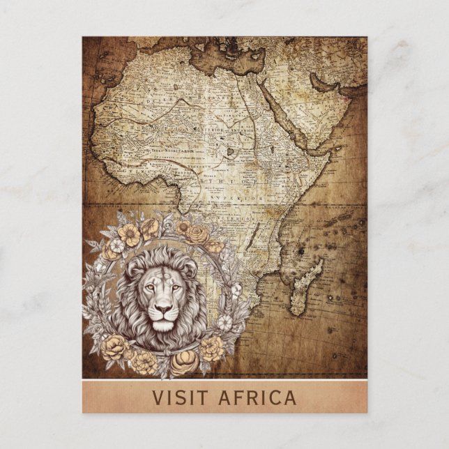 Vintager Besuch Afrikas Karte (Vorderseite)