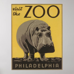 Vintager Besuch des Zoo Philadelphia Poster