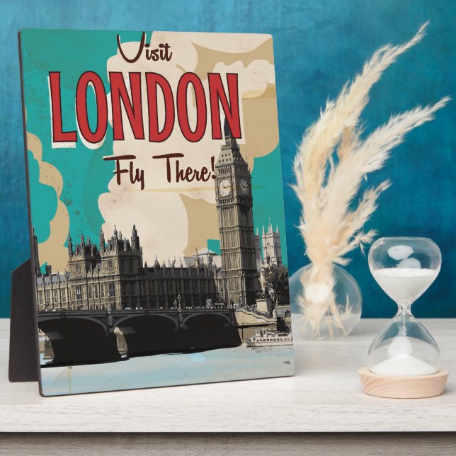 Vintager Besuch in London - Fly There Fotoplatte (Seite)