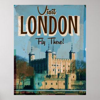 Vintager Besuch in London - Fly There Poster