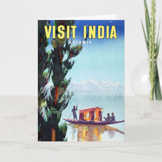 Vintager Besuch Indien Kaschmir Reise Postkarte (Vorderseite)