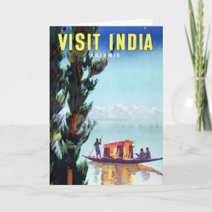 Vintager Besuch Indien Kaschmir Reise Postkarte