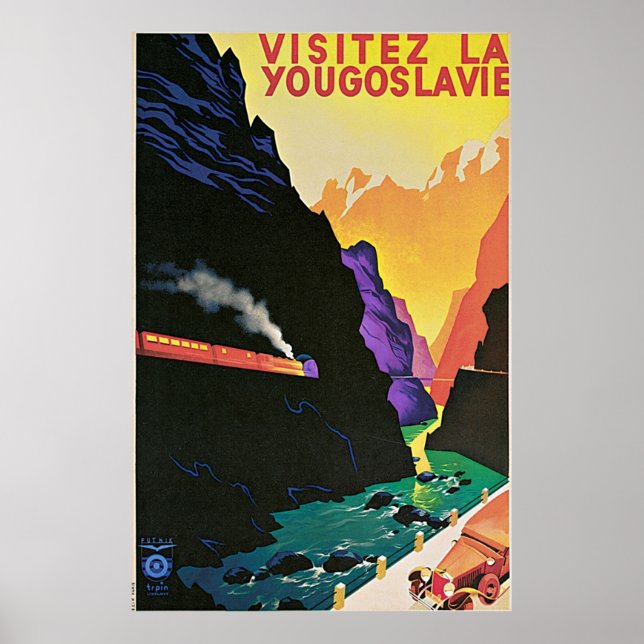 Vintager Besuch Jugoslawiens Poster (Vorne)