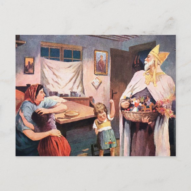 Vintager Besuch Postkarte (Vorderseite)