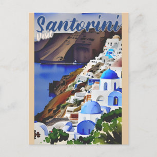 Vintager Besuch Santorini Griechenland Griechenlan Postkarte