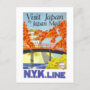 Vintager Besuch von Japan per japanischer Post Postkarte