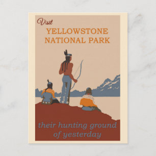 Vintager Besuch Yellowstone Nationalparkreise Postkarte