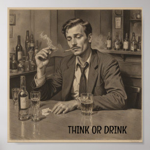 Vintager betrunkener Mann Poster