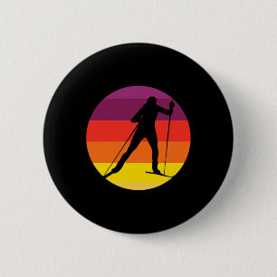 Vintager Biathlon I Wintersport Langlaufski Button