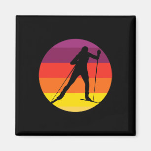 Vintager Biathlon I Wintersport Langlaufski Magnet