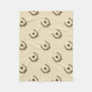 Vintager Bienenreath Fleecedecke