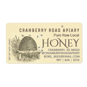 Vintager Bienenstock mit Bienenhonig, gelb