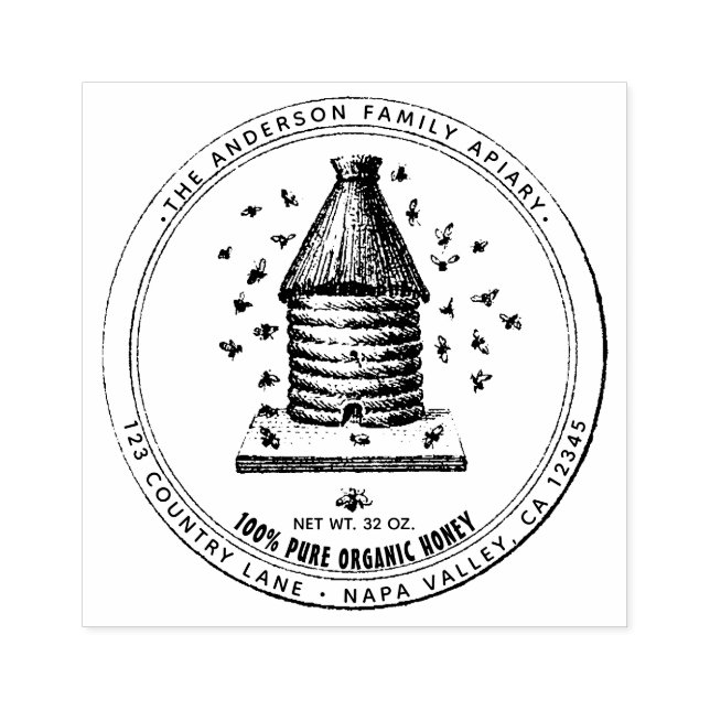 Vintager Bienenstockbienenhalter Apiary Honey Cust Gummistempel (Prägung)