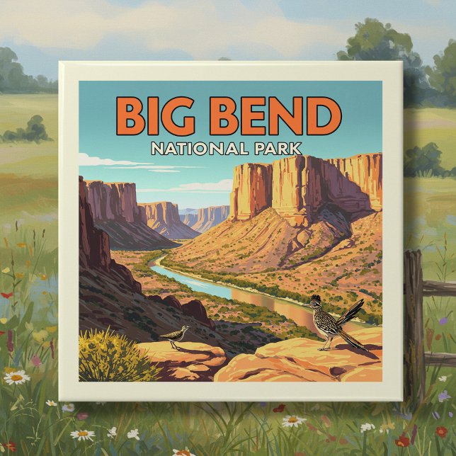 Vintager Big-Bend-Nationalpark Fliese (Von Creator hochgeladen)