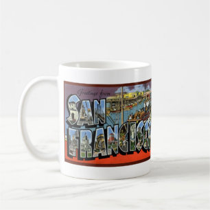 Vintager BIG-BRIEF Postkarte San Francisco, CA Kaffeetasse