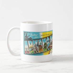 Vintager Big Letter ARKANSAS-Postkarte Kaffeetasse