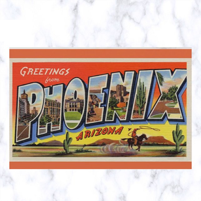 Vintager Big Letter Phoenix Arizona Postkarte (Von Creator hochgeladen)
