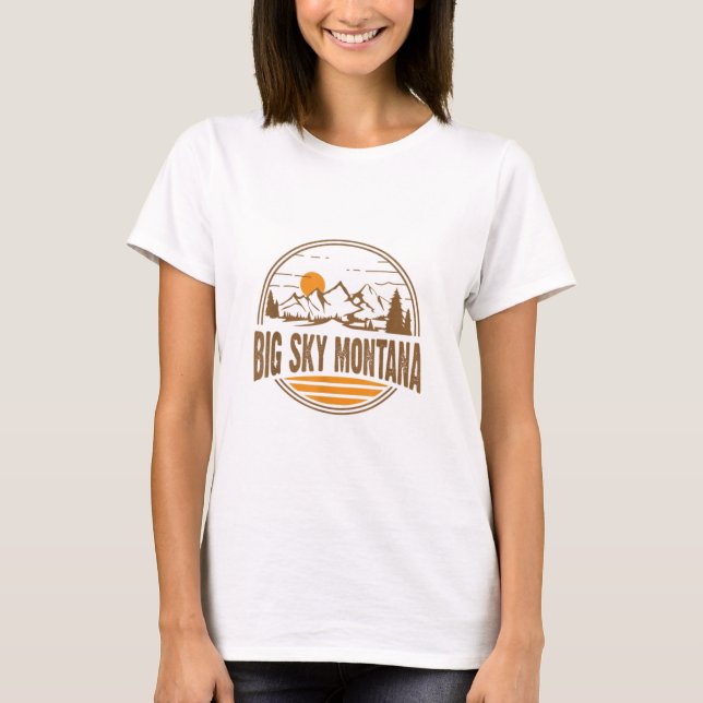 Vintager Big Sky, Montana Berg Wandern T-Shirt (Vorderseite)