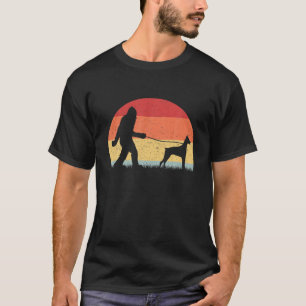 Vintager Bigfoot Walking Doberman Dog Sasquatch Fu T-Shirt