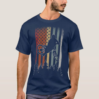 Vintager Biker - Amerikanische Flagge Mountainbike T-Shirt