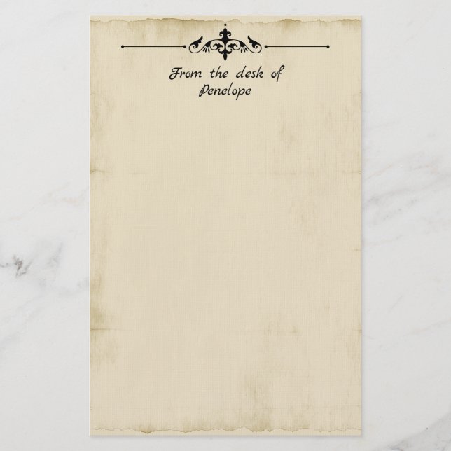 Vintager Bildkopf Altes Dokument hinzufügen Briefpapier (Vorderseite)