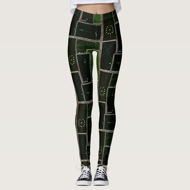 Vintager Billard Billard Tischtennis Art Pool Shar Leggings (Vorderseite)