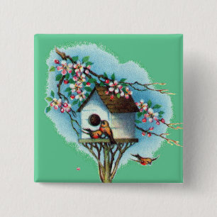Vintager Birdhouse Button
