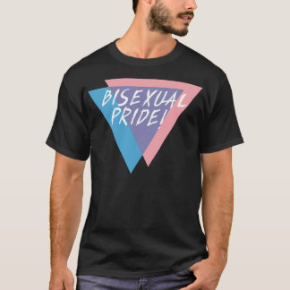Vintager bisexueller Stolz Rosa Lila Dreiecke T-Shirt